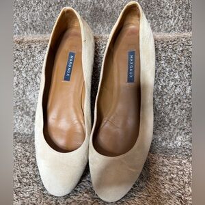 MARGAUX The Classic Suede Flint Nude Ballerina Round Toed Flats Size 41/10